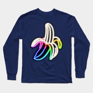 Rainbow Neon Banana Bar Sign Long Sleeve T-Shirt